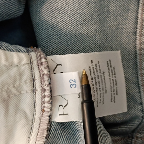 Women's Jeans Light Blue Denim Relaxed Fit, Mom Jeans. Raey - Picture 4 of 5